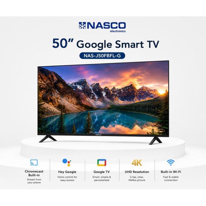 Nasco 50" Google Smart 4K HDR LED TV (NAS-J50FBFL-G)