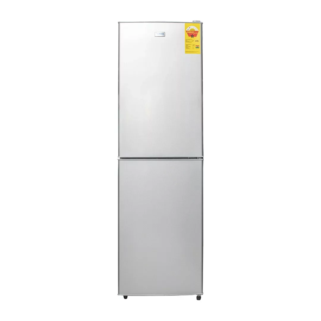Nasco 196L Double Door Bottom Freezer Refrigerator with Lock & Key – Silver (NASD2-24FL)