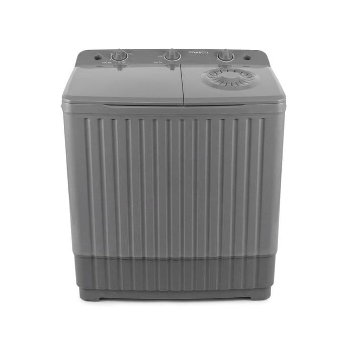 Nasco 11kg Twin Tub Semi-Automatic Washing Machine with Rat Guard – Dark Grey (NASTT-JS110)