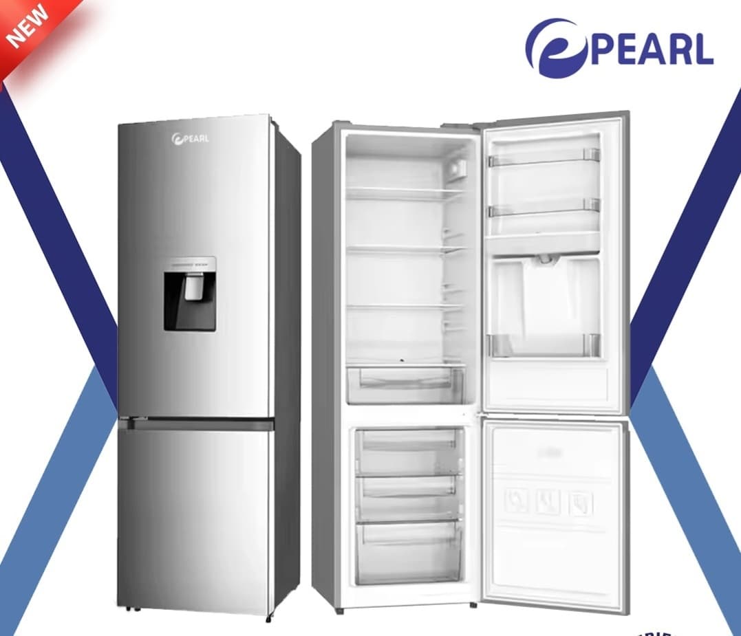 Pearl 262L Double Door Bottom Freezer Refrigerator with Lock & Key – Silver (PF-370-13M)